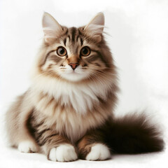 Obraz premium Black tabby Siberian cat portrait