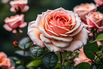rose in the garden generated by AI technology	