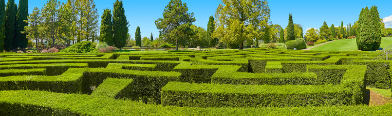 Beautiful labyrinth in the park garden sigurta, ( parco giardino sigurta ) near the village of...