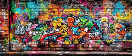 Zelfklevend Fotobehang Graffiti wall Abstract colorful background. artistic pop art background backdrop. © png-jpeg-vector