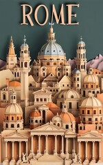 Fototapeta premium Explore iconic Cities of the World through captivating poster design, infused with vintage charm and timeless elegance. Travel in style!