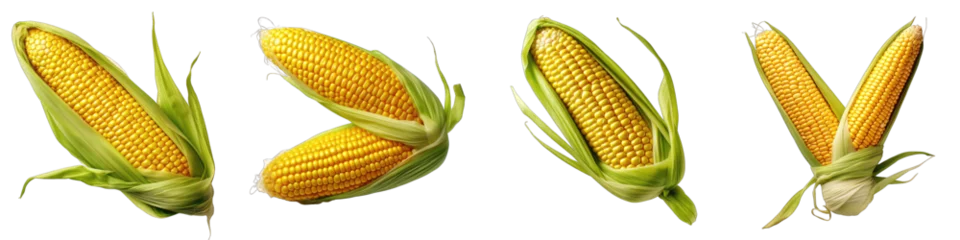 Foto op Aluminium An ear of corn Hyperrealistic Highly Detailed Isolated On Transparent Background Png File © Wander Taste
