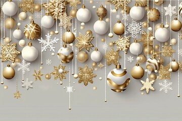 Fototapeta premium Golden Christmas pattern