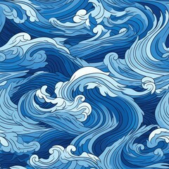 Fototapeta premium Wavy Psychedelic seamless pattern background. New Classics: Menswear Inspired concept. Geometric Wave Abstract Creative Motif. Repeat tiling rhythmic&nbsp;waves for fabric, wallpaper, wrapping, web, print.