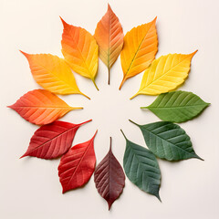 Creative layout of colorful autumn leaves