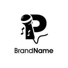 Modern Initial P Music Logo