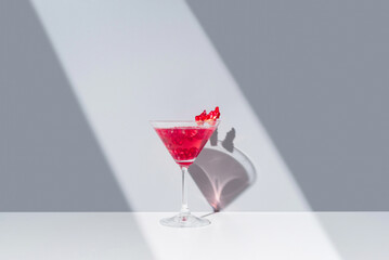 Elegant pomegranate cocktail presentation