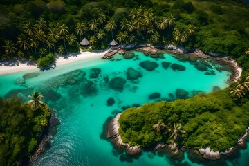 pool in tropical resort generated by AI technology	