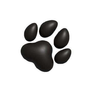 Tilted paw silhouette on white background.