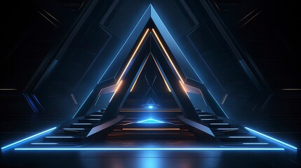 Futuristic neon background. Generation AI