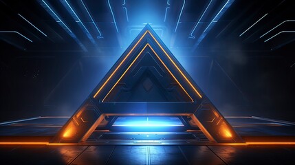 Futuristic neon background. Generation AI