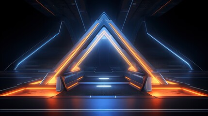 Futuristic neon background. Generation AI