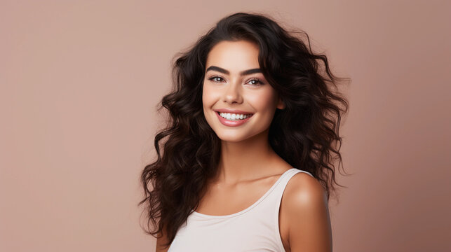 Portrait of a beautiful young smiling latin woman
