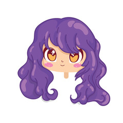 Cute girl kawaii cartoon character avatar Vector