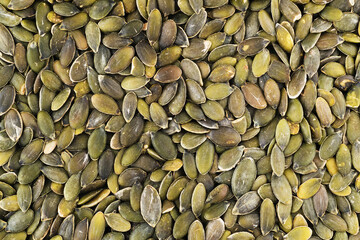 Background of dried pumpkin seeds