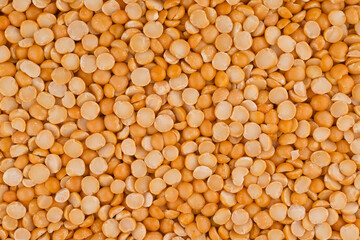 Dried split peas on isolated white background