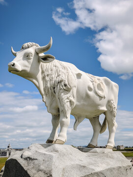 A Marble Statue of a Cow