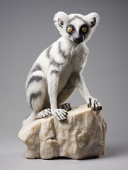 A Marble Statue of a Lemur