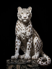 A Marble Statue of a Leopard