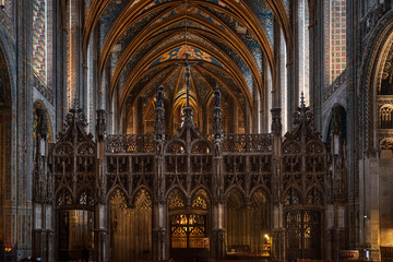 Interior of Sainte C&eacute;cile Cathedral in Albi, France