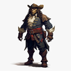 Naklejka premium Digital Hobgoblin Captain Art , Medieval Fantasy RPG Illustration