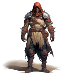 Fototapeta premium Digital Hobgoblin Warlord: Fiery Conqueror , Medieval Fantasy RPG Illustration