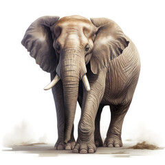 Obraz premium Realistic Elephant Walking Silhouette , Medieval Fantasy RPG Illustration