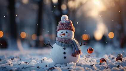 Fototapeta premium snowman of snow