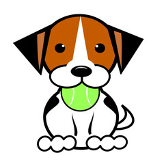Puppy with tennis ball clip art
