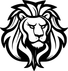 Lion | Black and White Vector illustration