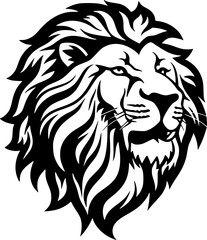 Fototapeta premium Lion | Black and White Vector illustration