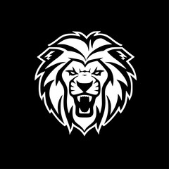 Lion - Black and White Isolated Icon - Vector illustration