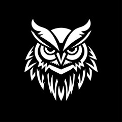 Owl - Black and White Isolated Icon - Vector illustration