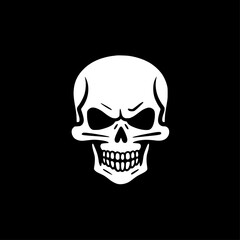 Skull - Black and White Isolated Icon - Vector illustration