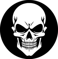 Skull - Black and White Isolated Icon - Vector illustration