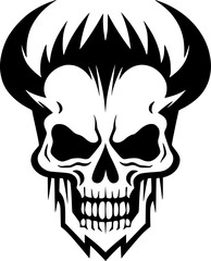 Skull - Black and White Isolated Icon - Vector illustration
