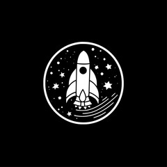 Space | Black and White Vector illustration