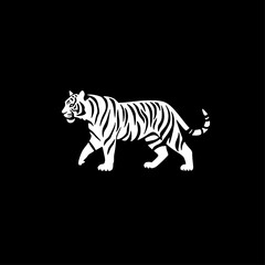 Tiger | Black and White Vector illustration