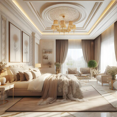 3d Spacious Luxury Bedroom Mediterranean Style