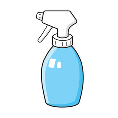 Blue spray bottle isolated vector illustration