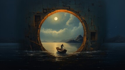 a man in a boat in the water