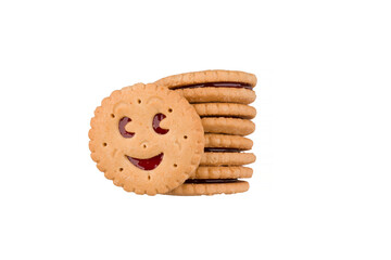funny faces biscuits on background