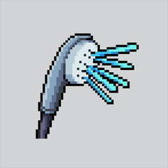 Pixel art illustration shower head. Pixelated Shower Faucet. Bath Shower head faucet pixelated for the pixel art game and icon for website and video game. old school retro.