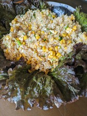 fried rice and lettuce