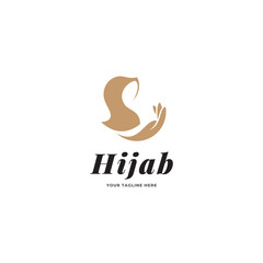 hijab fashion logo vector symbol
