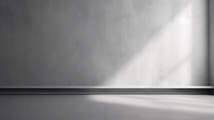 abstract. minimalistic background for product presentation. walls in  large empty room greyish white. can full of sunlight. Loft wall or minimalist wall. Shadow, light from windows to plaster wall.