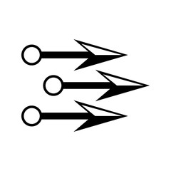 Kunai ninja throwing dagger flat vector icon for games and websites. arrows icon vector illustration on a white backround. EPS 10 © Arthur studio