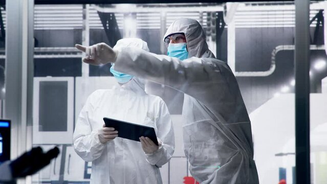 Factory Clean Room Laboratory. Industrial Engineer