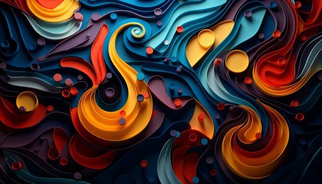Naklejki Abstract creative idea music or musical background. Colorful musical abstract illustration or paper art. 