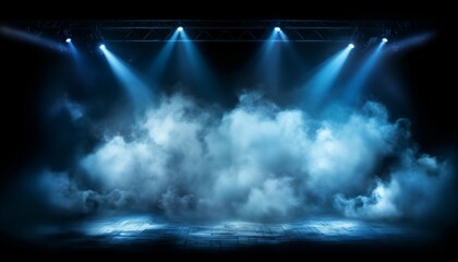 Smoke clouds atmosphere fog floor texture with spotlight. Perfect spotlight mist effect on isolated smoky background. - obrazy, fototapety, plakaty